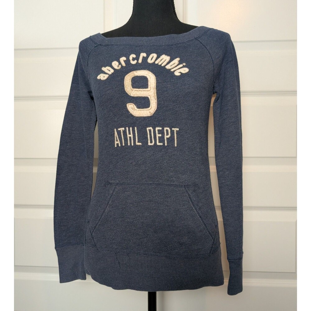 Vintage Y2K Abercrombie & Fitch Size M "Athl Dept 9" Boat Neck Sweatshirt